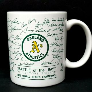 Vintage 1989 World Series Champions Oakland A ' s Coffee Mug Battle of the Bay 2