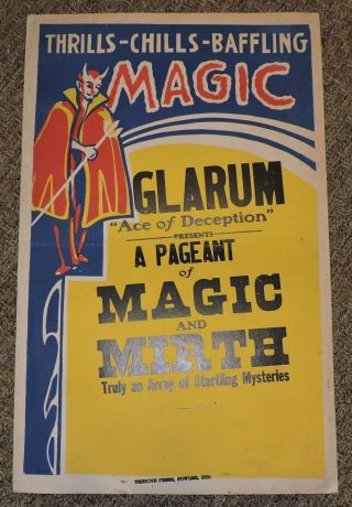 2 Vintage Carnival And Magic Posters From The Late 1950 