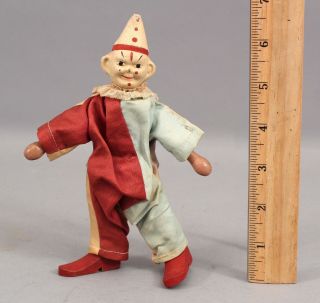 Small Antique Carved Wood Clown Doll,  Schoenhut Humpty Dumpty Circus