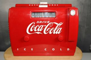 Vintage Coca - Cola Cooler Am/fm Cassette Radio Player Otr - 1949