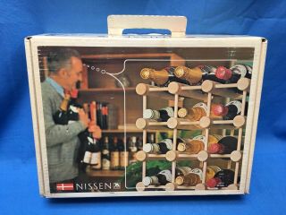 Vintage Mid - Century Nissen Danish Modern Wine Rack For 12 Bottles