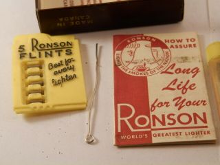 vintage ronson HEART RARITY box papers flint wick full kit brush sparking 3