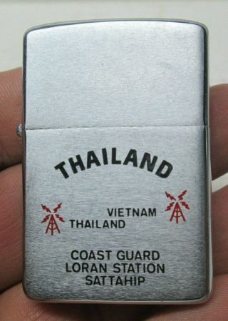 Vintage 1968 Vietnam Thailand Coast Guard Loran Station Sattahip Zippo Lighter