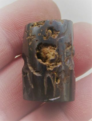 Old Near Eastern Pyrite Bead Seal With Impressions