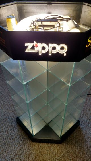 ZIPPO 20 Count LIGHTER DISPLAY CASE LIGHTS UP With Lock and Key Model ZSD - 30 3