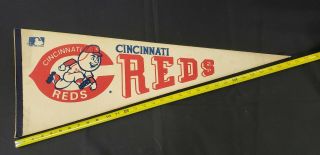 1960s/70s Vintage Mlb Cincinnati Reds Felt Pennant 30x12 "