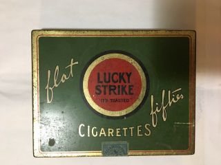 Vintage Lucky Strike Metal Cigarette Box