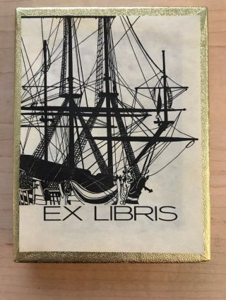 Set Of 50 Vintage Antioch Tall Ship Book Plates