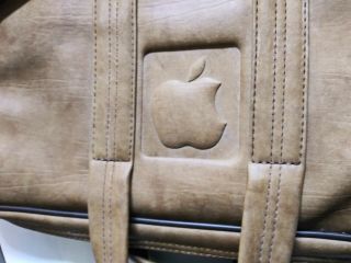 Vintage Apple Ii Computer Faux Leather (vinyl) Bag Case Very Rare W Apple Logo