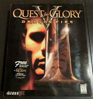 Quest For Glory V (1998) Sierra Vintage Big Box Windows Cd - Rom Game