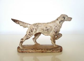 Vintage Cast Iron Pointer Dog Figurine Retriever Setter Hunting Door Stop Animal