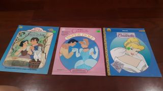 Vintage Disney Paper Dolls,  Set Of 3,  2 Cinderella And 1 Snow White