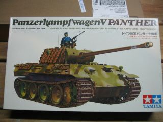 Vintage Tamiya Model Wwii German Panzer V Panther 1/35 Scale Motorized