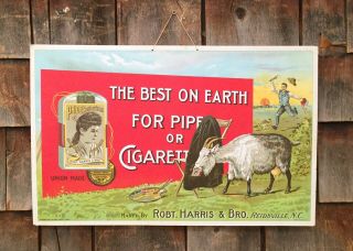 Rare Antique ‘pride Of Reidsville’ Smoking Pipe Tobacco Litho Advertising Sign