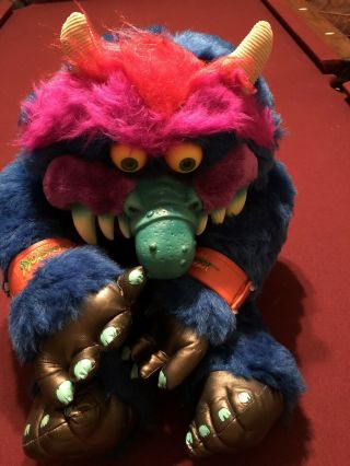 Vintage 1986 Amtoy American Greetings My Pet Monster Plush Stuffed - With Cuffs