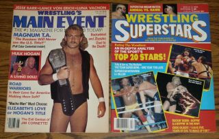 2 Vntg Wrestling Magazines: Hulk Hogan,  Magnum T.  A. ,  Randy Savage,  Ric Flair.