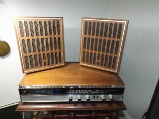 Vintage 1969 Muskat M4000 Am/fm 8 Track Bookshelf Stereo System Prof Serv.  Japan