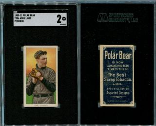 T206 Addie Joss Pitching Polar Bear Back Sgc 2 Centered Color