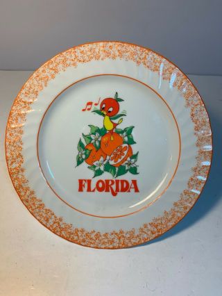Walt Disney World Orange Bird Florida Hanging Plate Vintage Made In Japan Orange