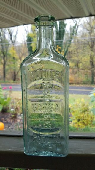 Vintage C I Hood & Co Sarsaparilla Apothecarie Bottle Lowell,  Mass Dated 1883