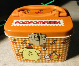 Sanrio Vintage Purin Pompompurin Tin Metal Storage Box 1999