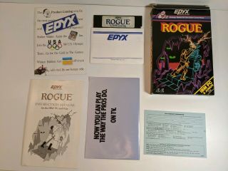 Epyx Rogue Ibm Pc Pcjr Disk Box Inserts Book Complete Cib