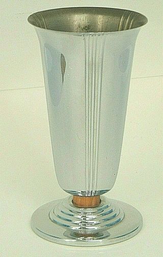 Vintage Chase Chrome Bakelite 6.  5 " Minerva Vase Art Deco Machine Age Mid Century