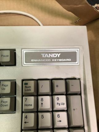 VINTAGE 1980 ' s TANDY ENHANCED KEYBOARD Clicky Keys with Plastic Cover 3