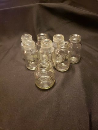 Vintage Mixed Set Of 7 Evenflo Clear Glass Baby Bottles 4 & 8 Oz Usa
