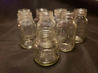 VINTAGE MIXED SET OF 7 EVENFLO CLEAR GLASS BABY BOTTLES 4 & 8 OZ USA 2