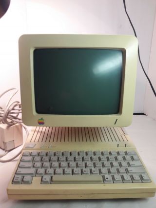Apple Iic Vintage Computer System A2s4100 Iic Monitor & Stand