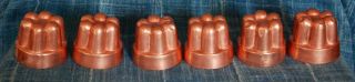 SET of 6 ANTIQUE FRENCH VINTAGE COPPER MOLDS TIN LINED 3