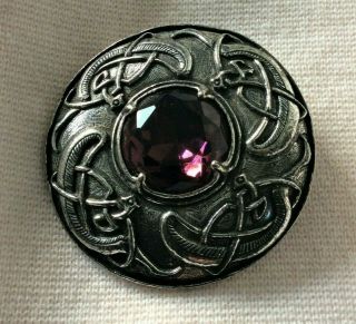 Vintage Scottish Celtic Signed Miracle Large Serpent Brooch Pin