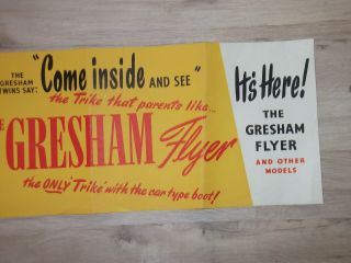Vintage Shop Advertising Window Poster Gresham Flyer Bicycle Trike Cycling 1950s 2