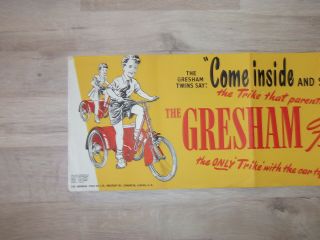 Vintage Shop Advertising Window Poster Gresham Flyer Bicycle Trike Cycling 1950s 3