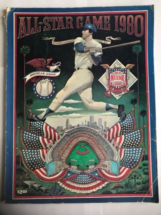 1980 Mlb All Star Game Official Vintage Program Los Angeles Dodgers Stadium