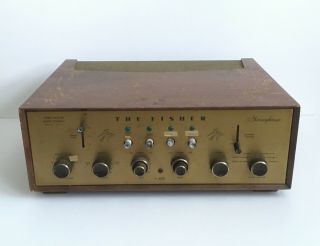 Vtg Antique The Fisher 400 C Tube Amplifier Pre Amp Stereo Master Control