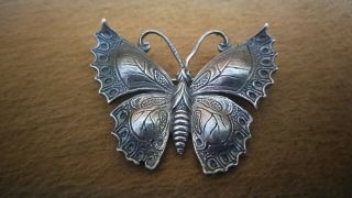 Vintage Cini Sterling Silver Butterfly Brooch.