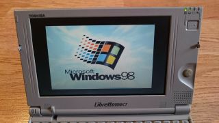 Vintage Toshiba Libretto 100CT 166mhz Pentium,  64mb ram,  Windows 98 2