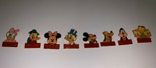 Vintage 1986 Mickey Mouse & Friends Coca - Cola 15th Anniversary Pins (set Of 8)