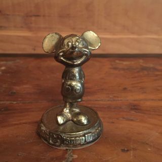Vintage Walt Disney World Cast Metal Mickey Mouse Figure
