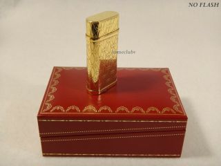 Briquet C De Cartier Decor Oval Lighter Rose Gold Plated Case Receipt