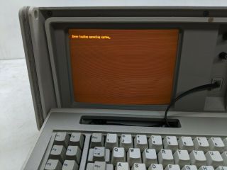 Vintage IBM Portable Personal Computer Model 5155 powers up 3