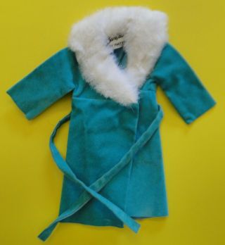 Vintage Barbie 1970 Mod Sears Exclusive Glamour Group Turquoise Fur Coat - Vgc