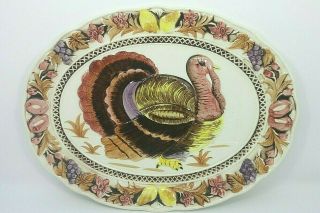 Vintage Embossed Turkey Platter.  " Japan " Marking On Back.  18 " X 14 "
