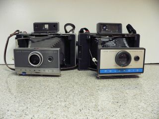 2 Vintage Polaroid Automatic Cameras,  Models 210 & 100 With Accessories