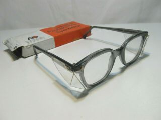 Ao American Optical Z87 Glass Safety Glasses W/side Shields - Sz 48 - Vtg Nos