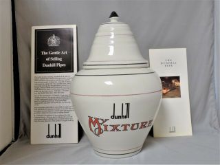 Vintage Dunhill My Mixture Porcelain Tobacco Jar & 2 Brochures