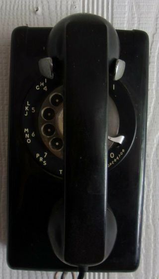Vintage Stromberg Carlson Black Wall Rotary Telephone