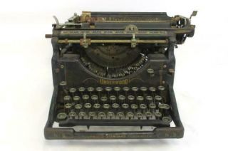Antique Underwood Standard Typewriter No.  5 Black Open Frame Complete